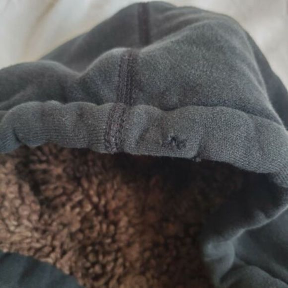 GAP Youth Size 2XL XXL Logo Zip Heavy Black Fur Hoodie - Picture 10 of 12